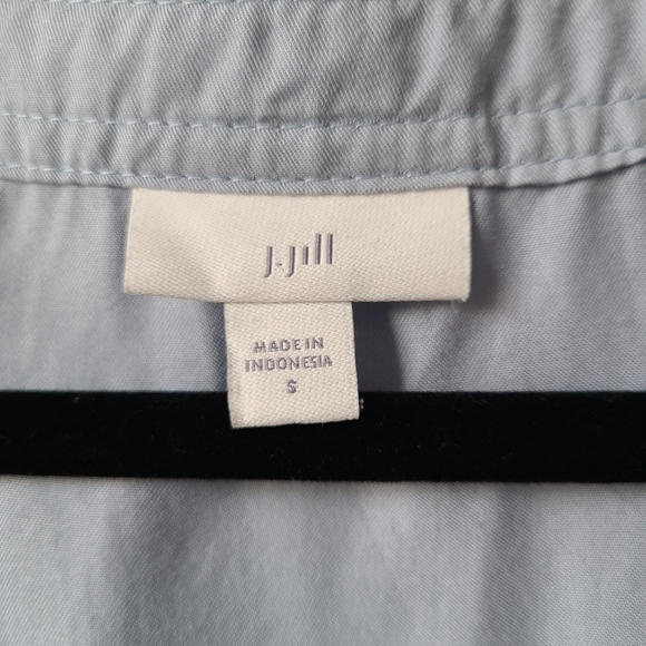 J. Jill Blue Long Sleeve Lace Up Chambray Blouse - Picture 9 of 12